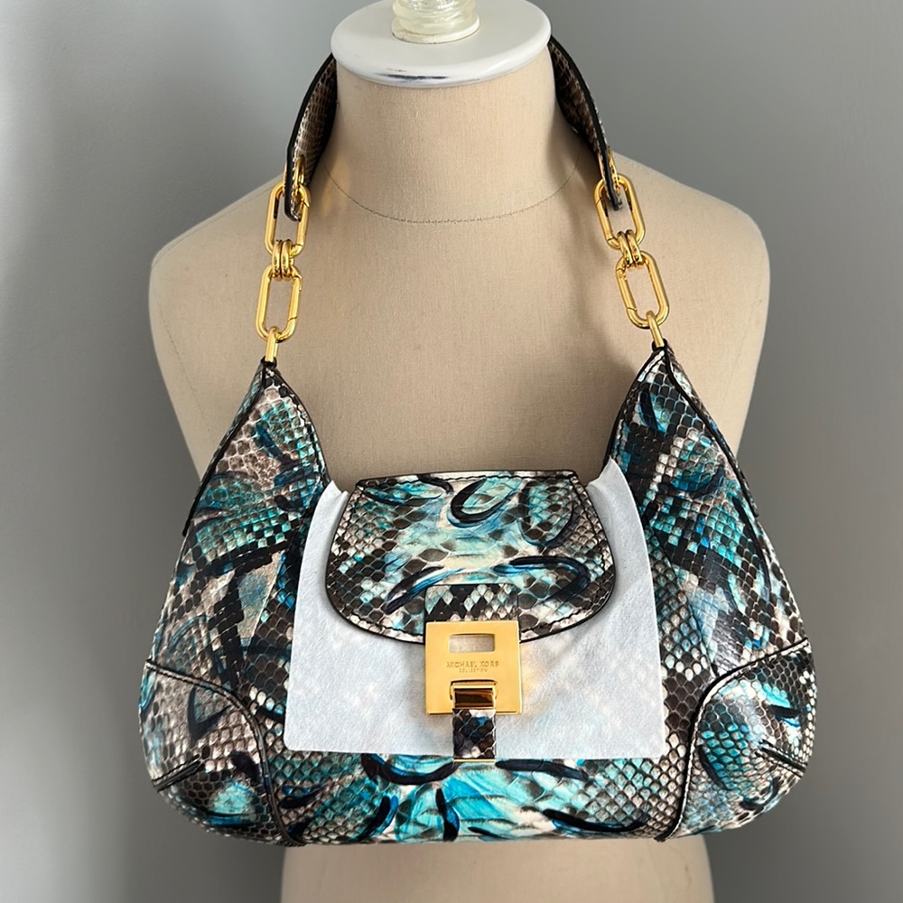 NWT Michael Kors Collection Hand Painted Python Bag